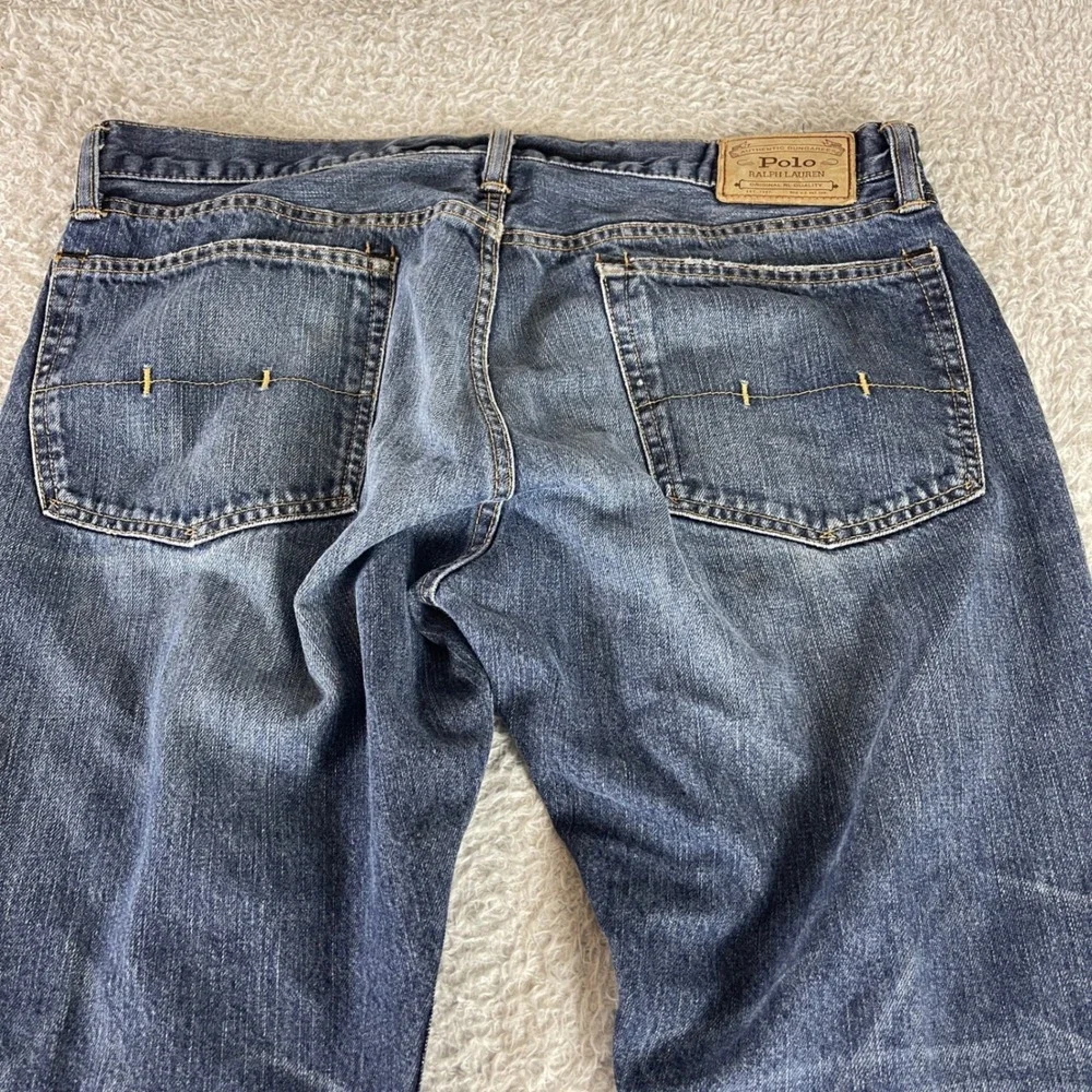 Polo Ralph Lauren Authentic Dungarees Mens 36x30 Blue Straight Leg Denim Jeans